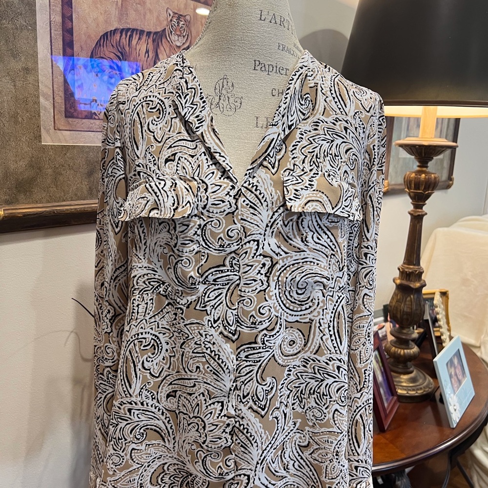 Jones New York Paisley Blouse Size L